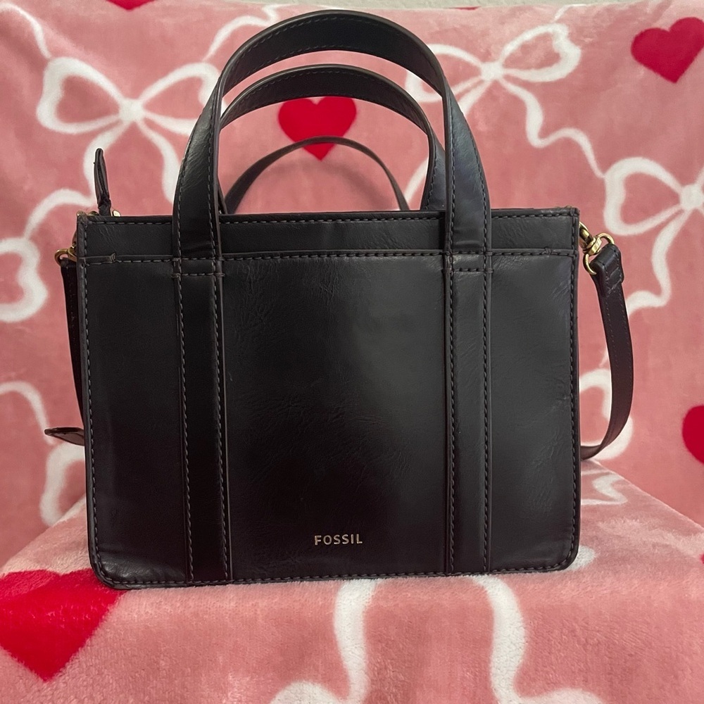 Fossil | Black Satchel Crossbody Bag